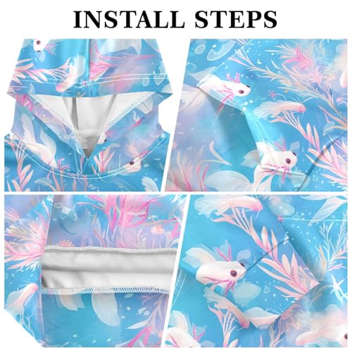 KLL Aquarium Scene Axolotl Sea Unisex Girls Boys Sweatshirt Long Sleeve Pullover Hoodies with Kangaroo Pocket3