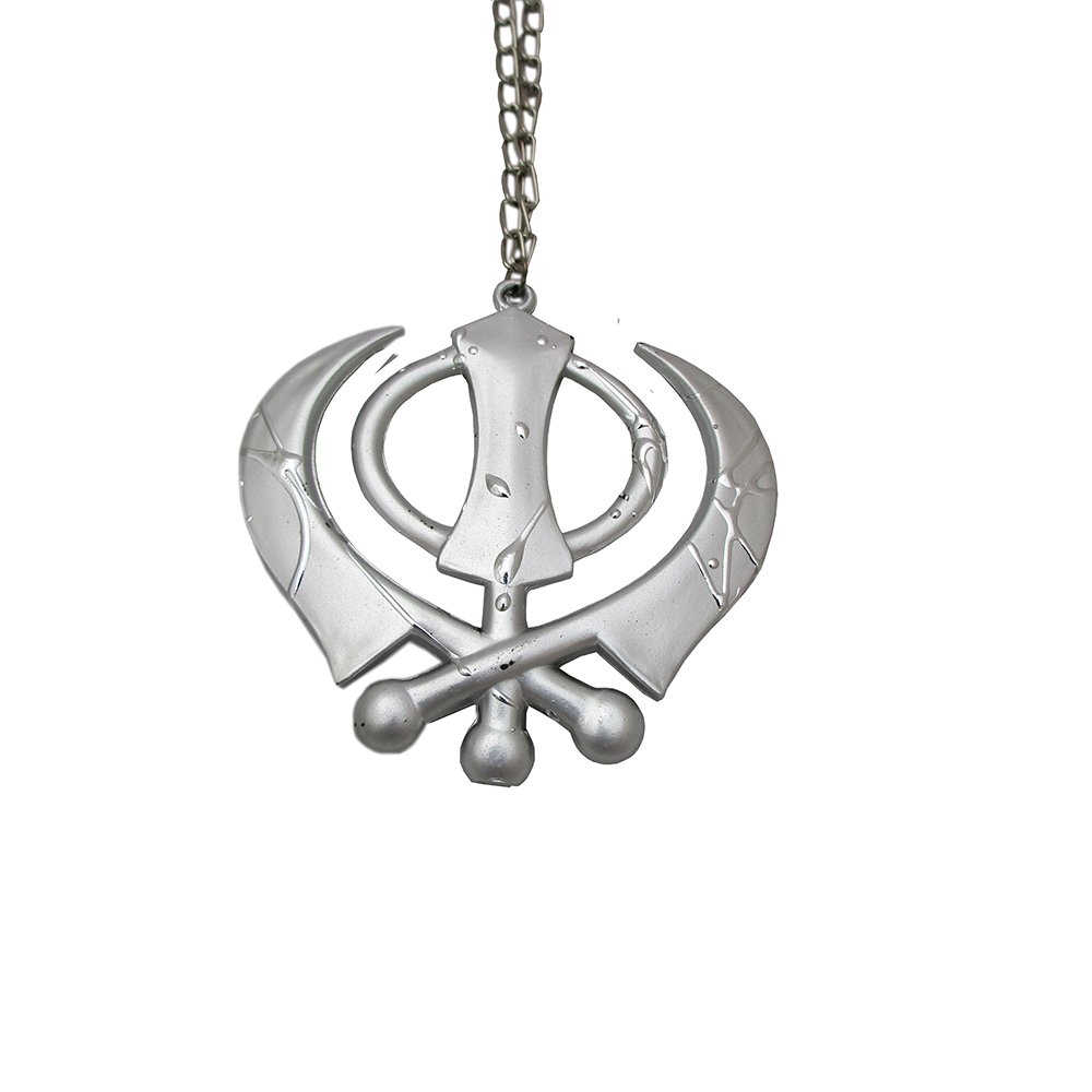 Silver Khanda For Car Rear Mirror