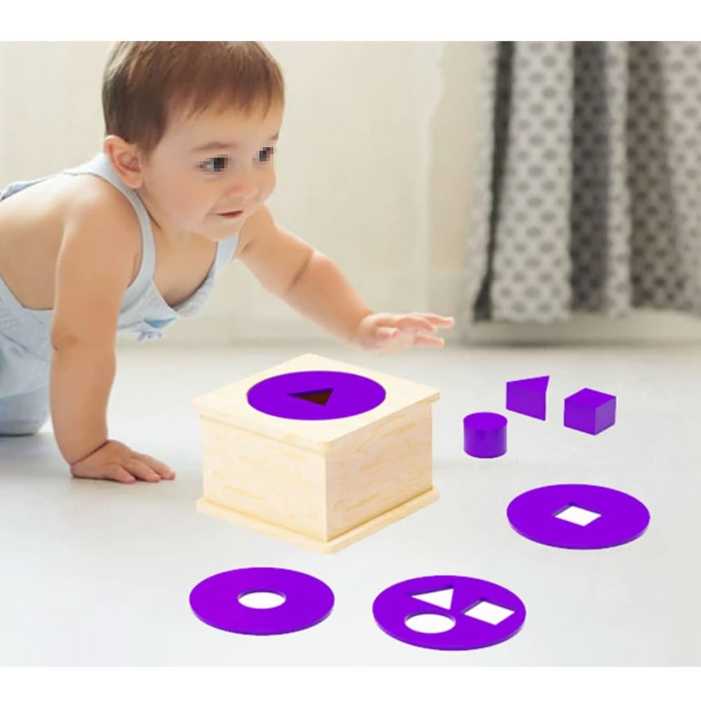 Drewniane pudełko z wymiennymi kształtami Montessori | Drewniana zabawka do sortowania geometrycznego | Gra rozwijająca inteligencję malucha