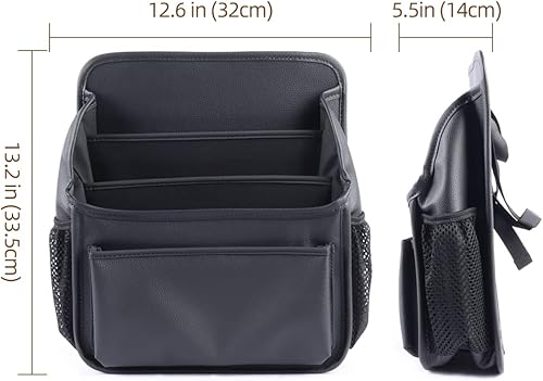 Miniatura 3 de Organizador de asiento delantero para tapicería de automóvil, bolsa de almacenamiento para asiento de pasajero, organizador grande y duradero para