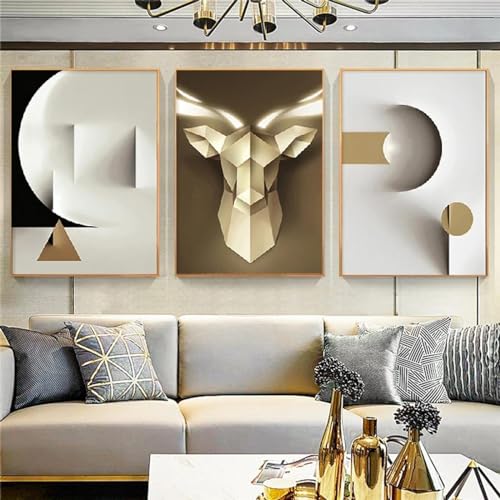 Affiches toile géométrie animal doré de qualité premium pour intérieur