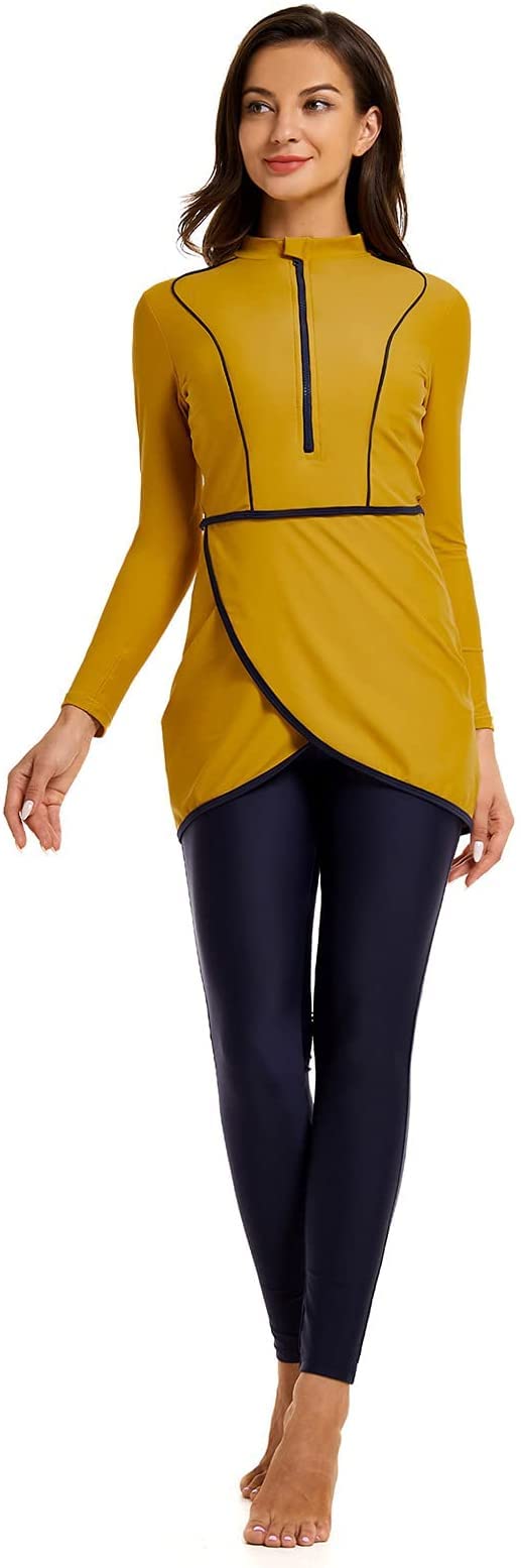 BlueSnow Costume da Bagno Musulmano per Donna a Copertura Totale Costumi da Bagno modesti Musulmani Nuoto Burkini Costume