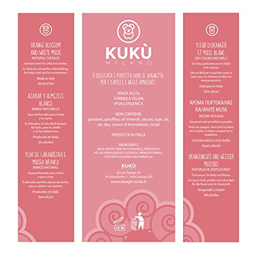 KUKÙ MILANO - glimlach - geurwater 150 ml voor kinderen en mama, zonder alcohol, gemaakt in Italië - oranjebloesems en… - Image 7