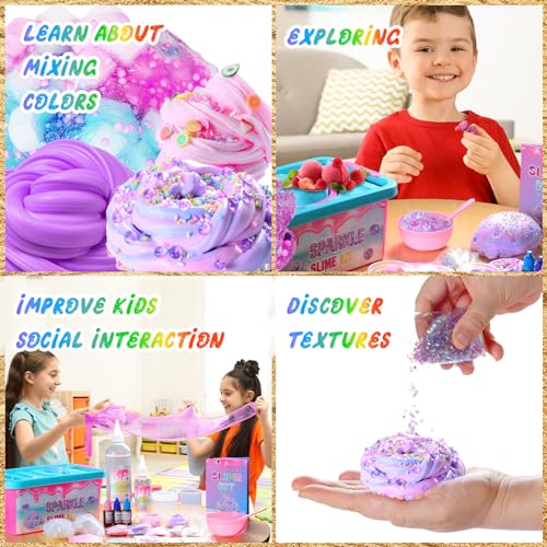 Inksbui TZ-DJSS Slime Kit Confetti Slime, Glimmer Crunchy Slime, Foam Slime, Jelly Cubes Slime, Stress Relief Toys, Party Favors For Kids thumb #2