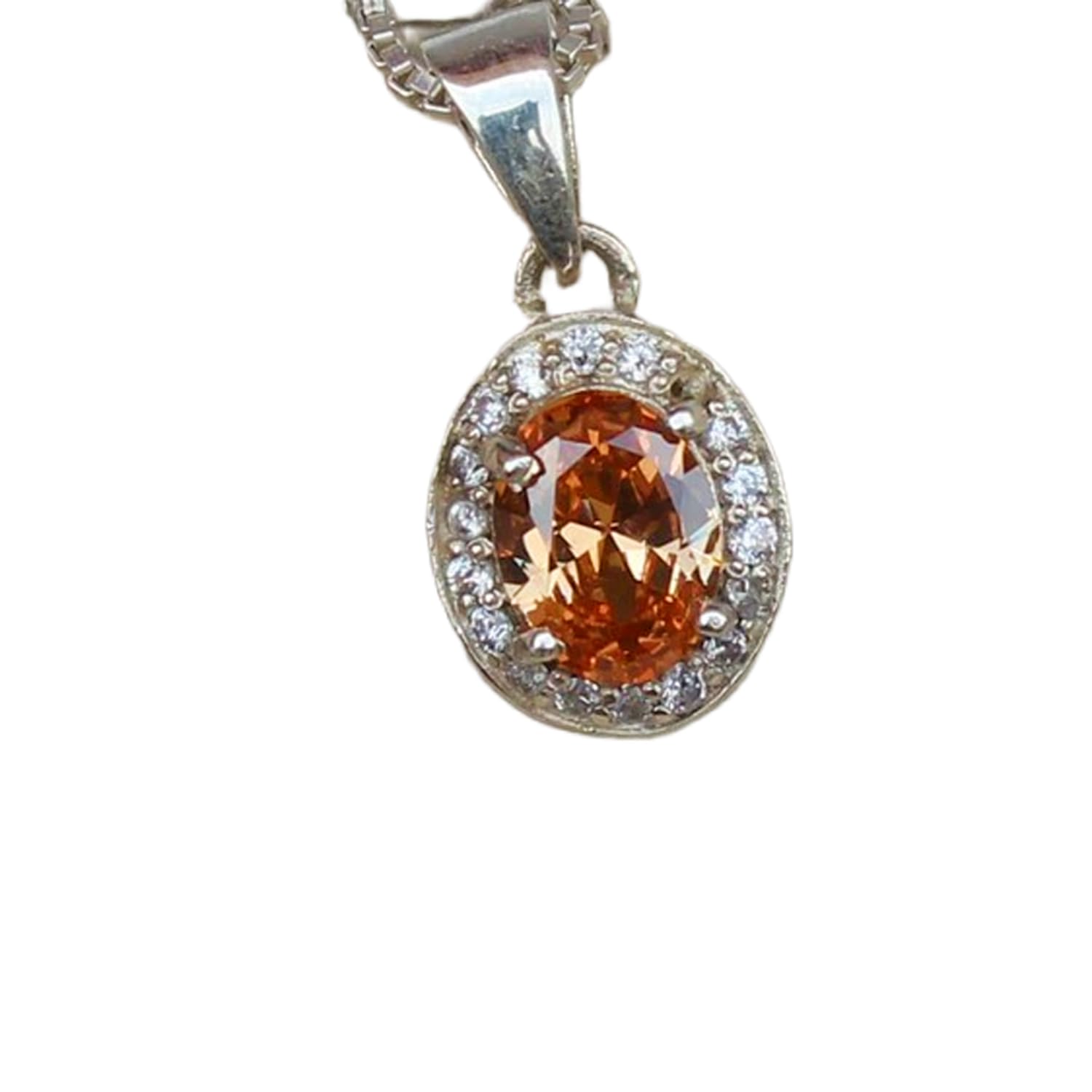 Pendentif morganite orange de qualité supérieure et collier argent sterling 925 - 5