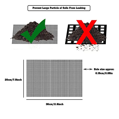 SG Store 10PCS Flower Pot Hole Mesh Pad 30x20cm Rectangle Garden Drainage Mesh Hole Screens DIY Bonsai Pot Bottom Grid Mesh Mat Mesh Screen Plastic Black - Image 4