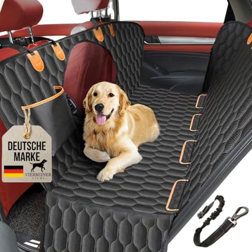 VierbeinerStube® Autoschondecke Hund Rückbank – Wasserdicht, rutschfest, waschbar – Rücksitz Schutzdecke mit Seitenschutz – Universalgröße Auto, SUV & Kombi