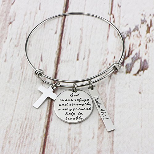 Memgift Religious Jewelry Gifts For Women Expandable Bracelet For Her Bible Verse Inspirational Christian Bangle Present For Her thumb #2