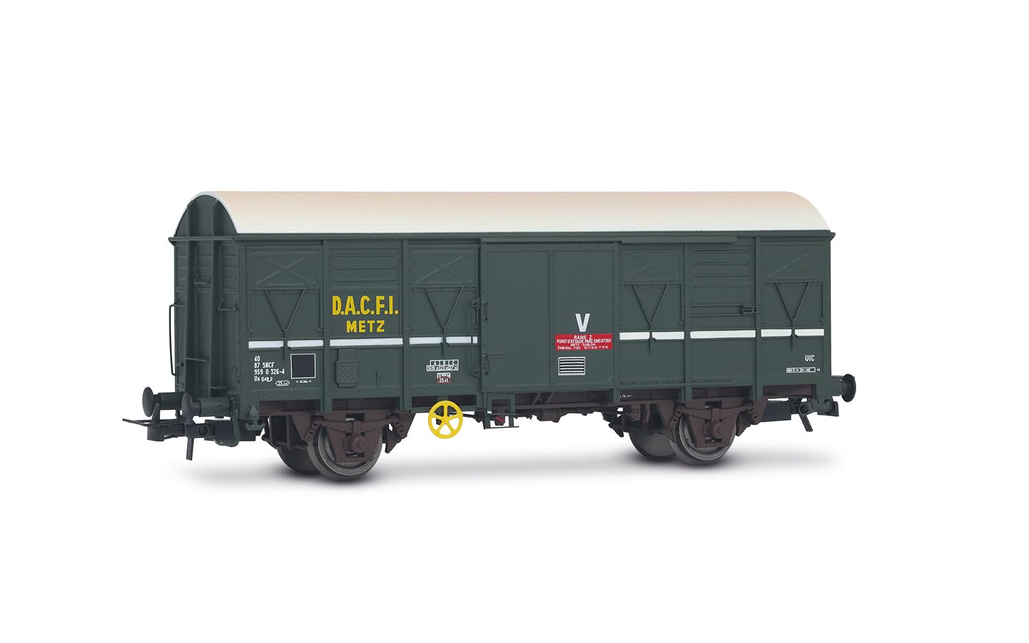 Jouef HJ6290 SNCF, 2-axle covered wagon G4 "D.A.C.F.I." Metz, green livery, ep. V