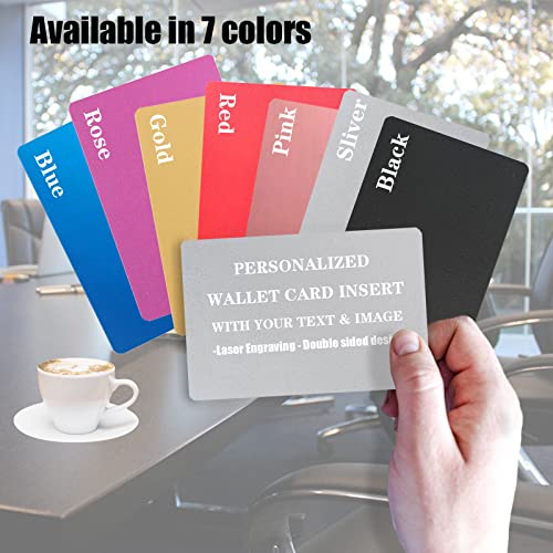 Personalized Wallet Insert, Custom Metal Cards with Photo Message Engraved, Anniversary Cards Gift for Husband, Dad, Boyfriend Double-Sided Text 1PCS4