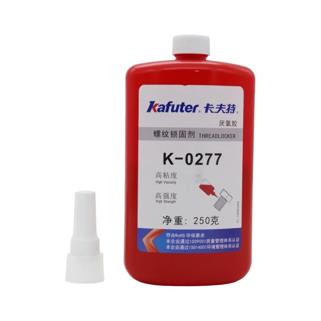 VIDOO Kafuter K-0277 Czerwony Żel Mocowania Wałów Przemysłowych, Żel Mocowania Śrub Metalowych, Nieosiadający Konstrukcyjny Środek Mocujący, Trwała Matryca Zapobiegająca Luzowaniu, 250g