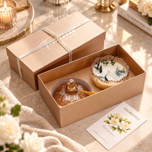 Gardenia Scented Candle Soy Jar Candles in Crystal Glass Gift for Women - image 7