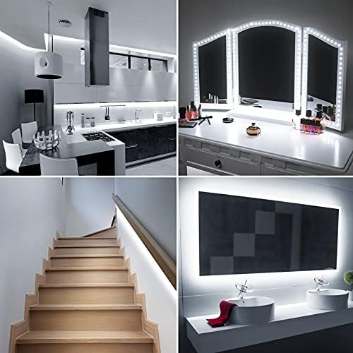 Lepro LED Strip Light White 10M 600 LEDs, Cool White 6000K 1800lm Dimmable LED Tape for Kitchen Cabinet Wardrobe Conservatory Garage Bar (24V Power Plug and Dimmer Switch Included)