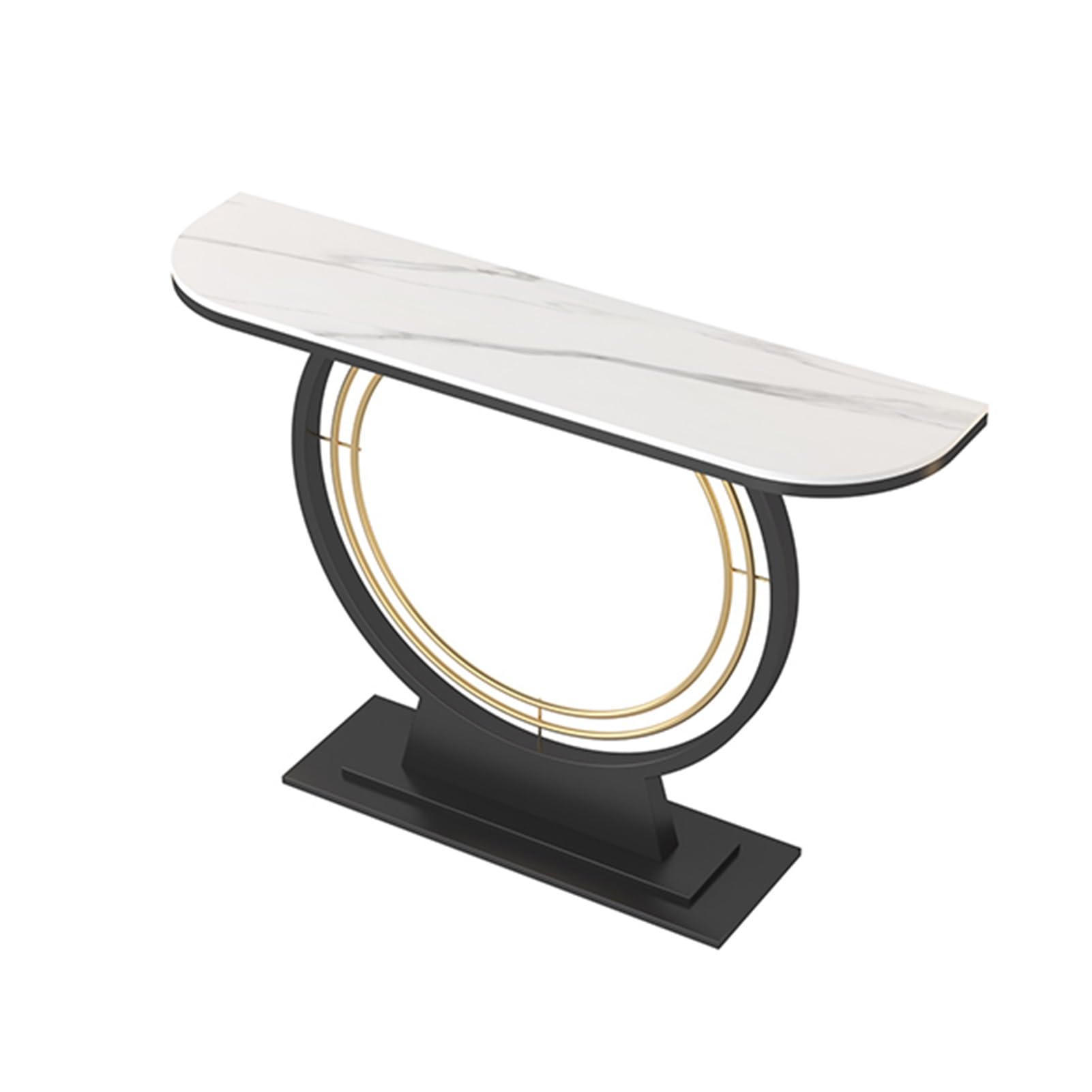 Consolle per Ingresso, tavolino Stretto in Marmo, tavolino d'appoggio, tavolino Rustico con Ripiani portaoggetti, per Ingresso, corridoio, Soggiorno (Bianco, 80 cm/31,5 Pollici)
