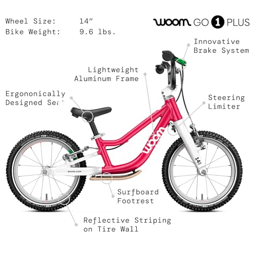 Image of woom GO 1 & GO 1 Plus Balance Bike for Toddlers & Kids 18 Month to 4.5 Years Old, 12-Inch & 14-Inch Lightweight Bicycles for Boys & Girls