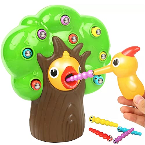 Herefun Juguete Magnético Educativo, Pajaro Carpintero Juguete, Juego Infantil Magnetico Montessori 2 Años, Juego de Atrapar Insectos de Pájaro Carpintero para Niños Regalo Cover