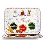 OH YEAH - 2 Unidades Bandeja Rectangular Reyes Magos Cartón Desechable 25 x 34 cm - Decoración Temática Navideña de la Noche de Reyes Magos - Diseño Festivo Navideño - Celebración Noche de Reyes