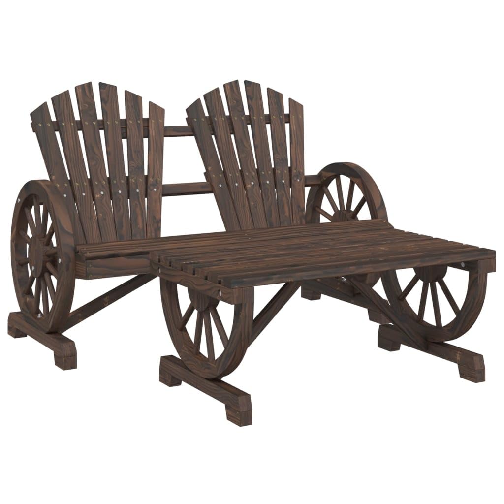 vidaXL 2 Piece Garden Lounge Set Solid Fir Wood Lounge Set Outdoor Lounge Set Outdoor Furniture Set Garden Furniture Set Patio Lounge Set Patio Furniture Set Adirondack Lounge Set Wood Lounge Set Solid Wood Lounge Set Bench