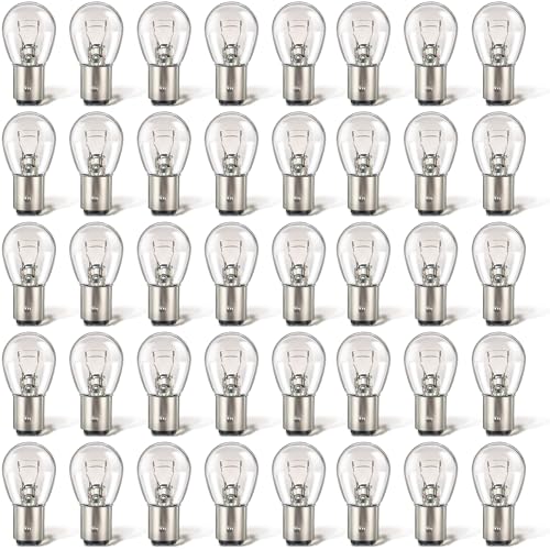 Meonum 20 Pack 1157 Light Bulbs Bulk 12V 21/5W BAY15D Dual Filament Incandescent Replacement for Brake Tail Turn Signal Parking and Trailer Lights Compatible with 7528 2057 2357 1016 1034 (Clear)