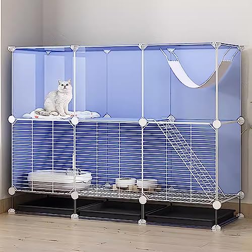 猫ケージ 屋内猫囲い、DIY猫ベビーサークル 金属製犬小屋、猫砂、猫ボウル、猫のハンモック、ペットケージ、取り外し可能な折りたたみ式、子猫、モルモット、子犬、フェレット、チンチラ、raに適しています