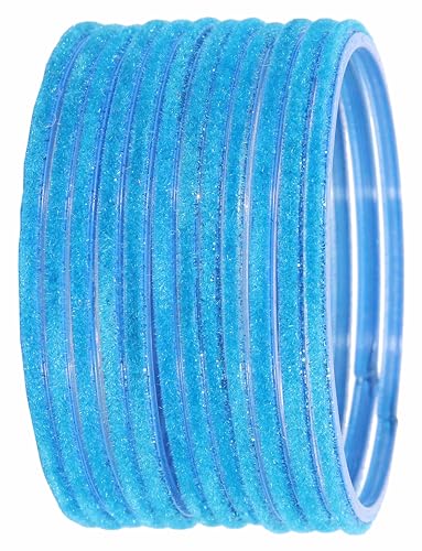 Image of NMII Glass Velvet Bangles Set For Women and Girls | Plain Glass Bangles | Velvet Chudi | Simple Bangles For Women | Stylish Glass Bangles- Set of 24