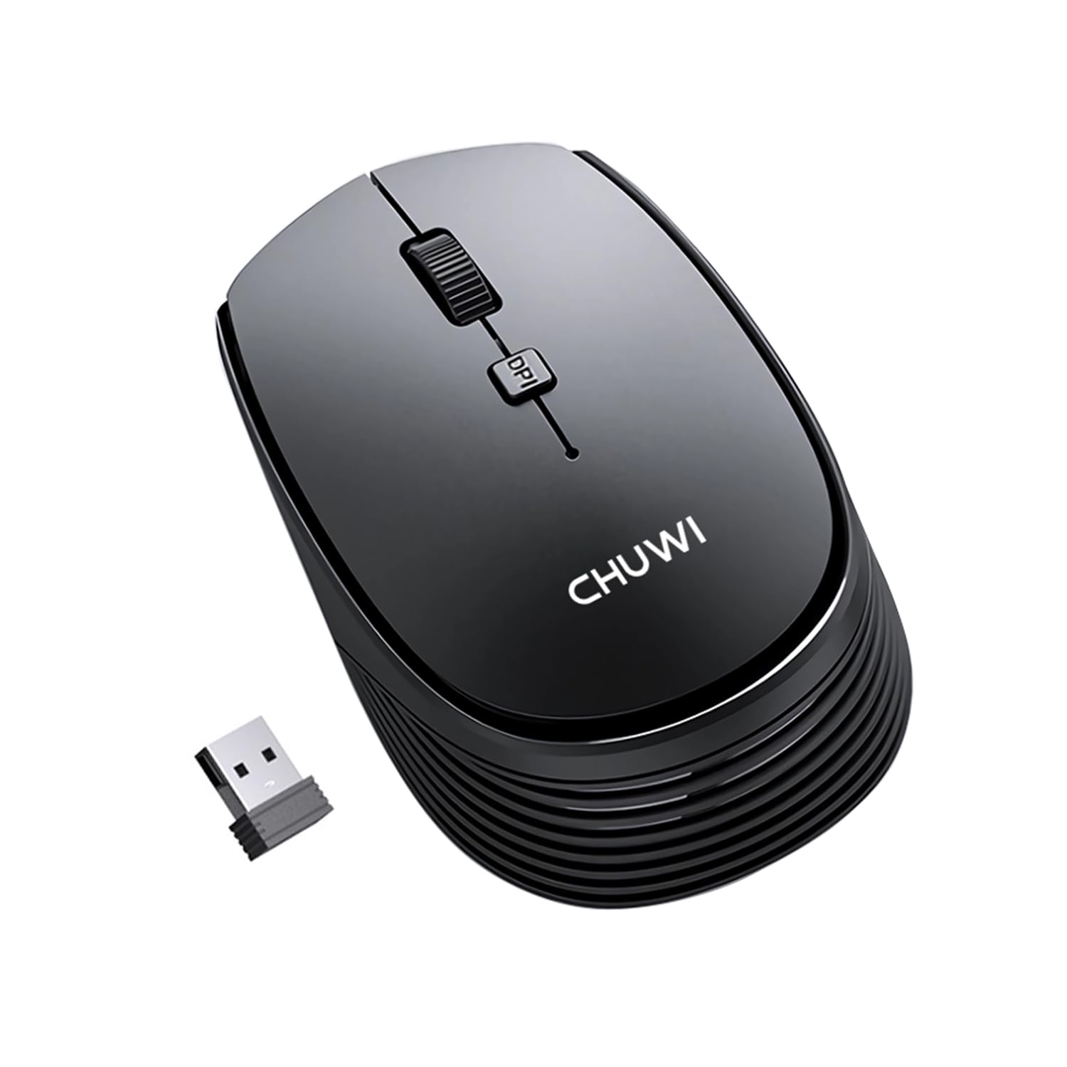 CHUWI Wireless Mouse, 2.4GHz USB Computer Mouse, 1600 DPI Optical Sensor, 3-Level DPI Adjustable, Long Battery Life, Compatible with PC, Mac, Laptop,