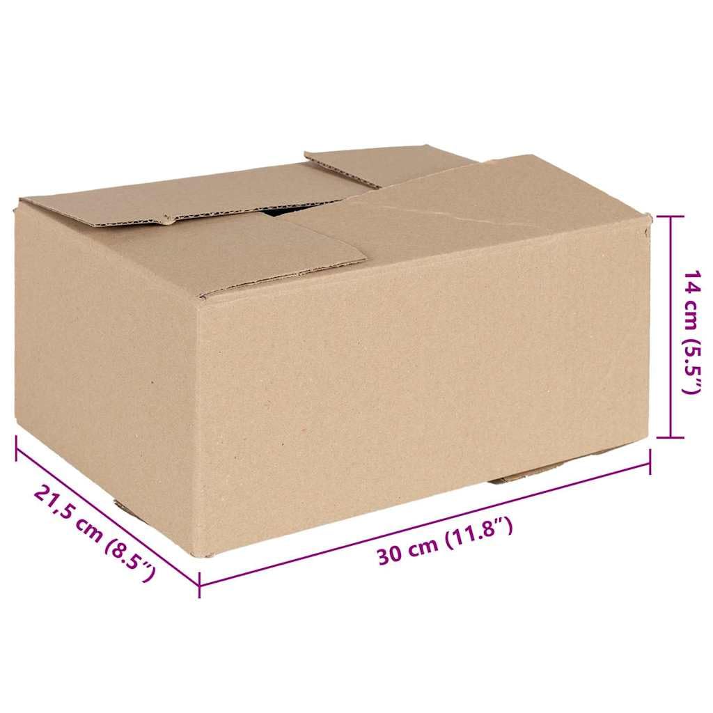 Set di 50 scatole pieghevoli in cartone robusto, scatole portaoggetti pieghevoli per ufficio e casa, 30 x 21,5 x 14 cm, marrone