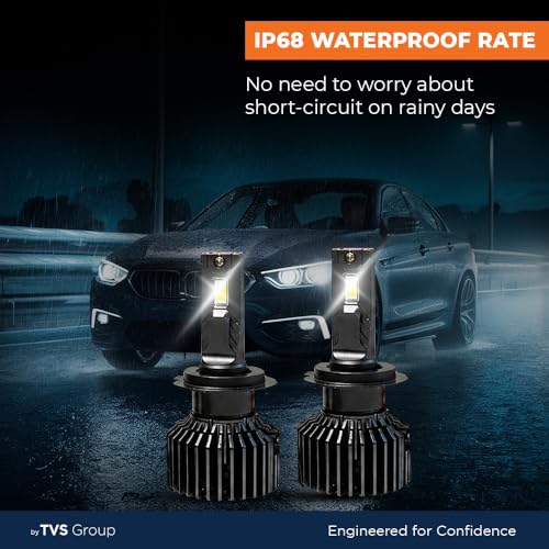 Image of myTVS LED Car Headlight Bulbs |152W Super Bright 6000K Cool White LED Conversion Kit | High Power Waterproof Headlamps 15200 Lumens| Plug & Play, Long-Lasting, Universal Fit, 2-Year Warranty LED8-H7