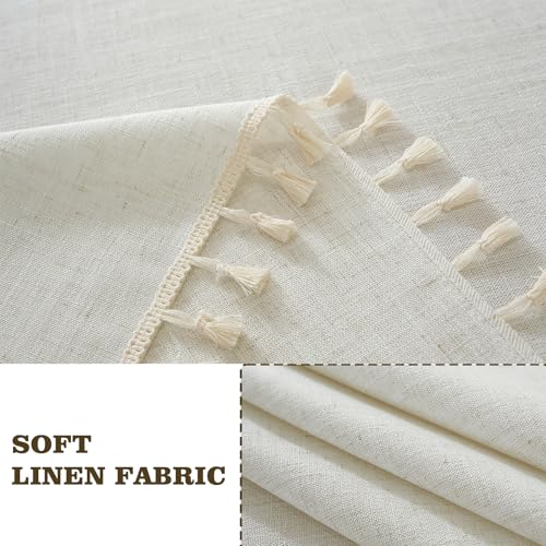 Table-Cloth-Rectangle-Table-Heavy-Duty-Cotton-Linen-Texture-Tablecloth-Farmhouse-Waterproof-Wrinkle-Free-Table-Cover-with-Ivory-Tassel-for-Kitchen-Dining-Holiday-Party-Ivory-55-x-75 Table Cloth Rectangle Table Heavy Duty Cotton Linen Texture Tablecloth Farmhouse Waterproof Wrinkle Free Table Cover with Ivory Tassel for Kitchen Dining Holiday Party Ivory 55 x 75