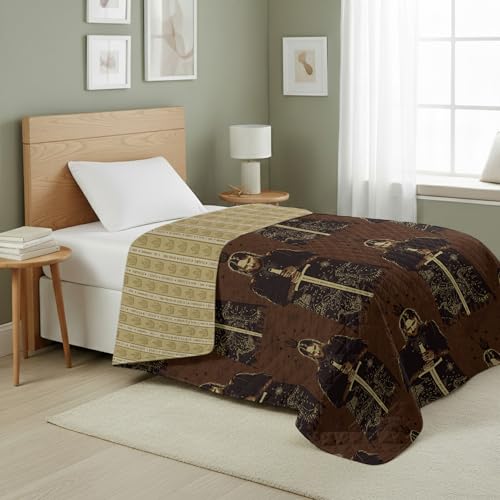 Image of Warner Bros Lord of The Rings Middle Earth Quest Quilted Throw Blanket, Fantasy Map Pattern, Adults Boys Girls, Soft Lightweight Bedding for Bed, or Couch, 60 x 80 inches