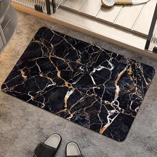 Image of FIGMENT 3D Anti-Slip Water Absorbent Bathroom Mat | Quick Dry Rectangular Bath Mat for Home, Kitchen Doorway, Office & Entryway Use | Soft, Odour-Free & Easy Clean Floor Mat (60x40 cm)