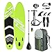 FBSPORT Aufblasbares SUP Board,Aufblasbare Boards für Stand-Up Paddling 15 cm Dick,Paddelbrett Kit mit Verstellbares Alu-Paddel+Handpumpe,Modell-320CM