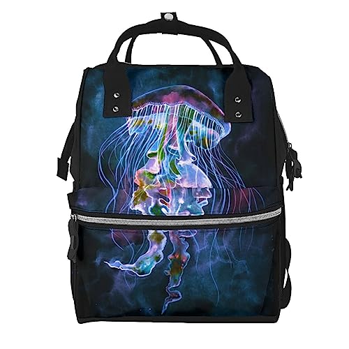 Sac à dos à langer méduse aquarelle pour concilier bébé et travail