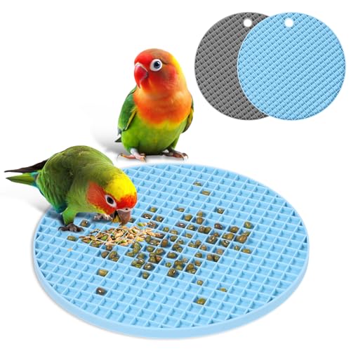 2PCS Bird Slow Feeder Mats, Bird Foraging Toys Puzzle Foraging Toys for Birds Interactive Bird Foraging Toys for Parrot, Cockatiel, African Grey, Budgies, Conure