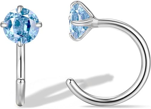 Miniatura 9 de 14k Gold Plated 925 Sterling Silver Small Half Huggie Hoop Earrings for Women Girls, Hypoallergenic Colored Cartilage Earring Studs  Gold Earrings