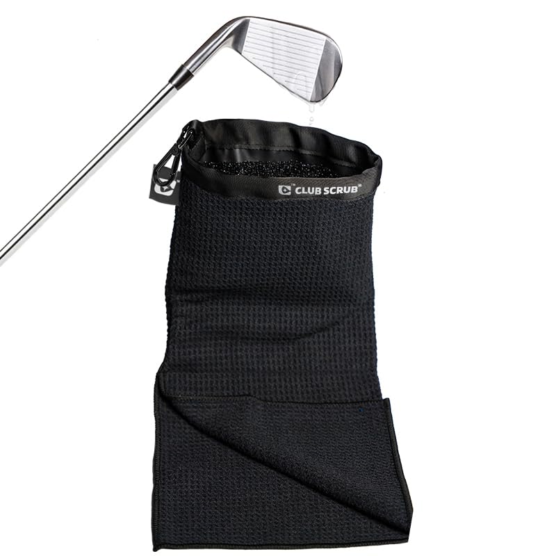 - Towel Pro, Golf Club and Ball Cleaning Pouch with Attached Towel, Waterproof Exterior, Clean Face Technology Liner, Machine Washable, Cleans Club Grooves, Waffle-Weave Microfiber