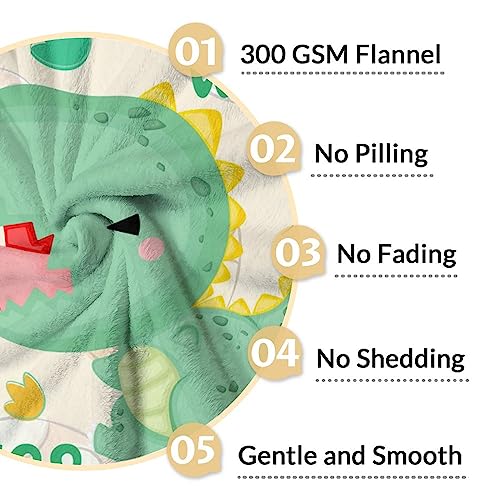 Dinosaur Blanket Gifts - 30"x40" Cute Throw for Girls - Green Soft Fuzzy Blankets for Couch & Office