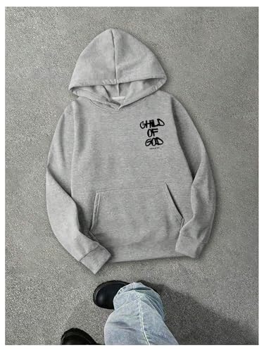 Floerns Boy's Y2k Letter Print Hoodie Sweatshirt Long Sleeve Pullovers with Pocket2