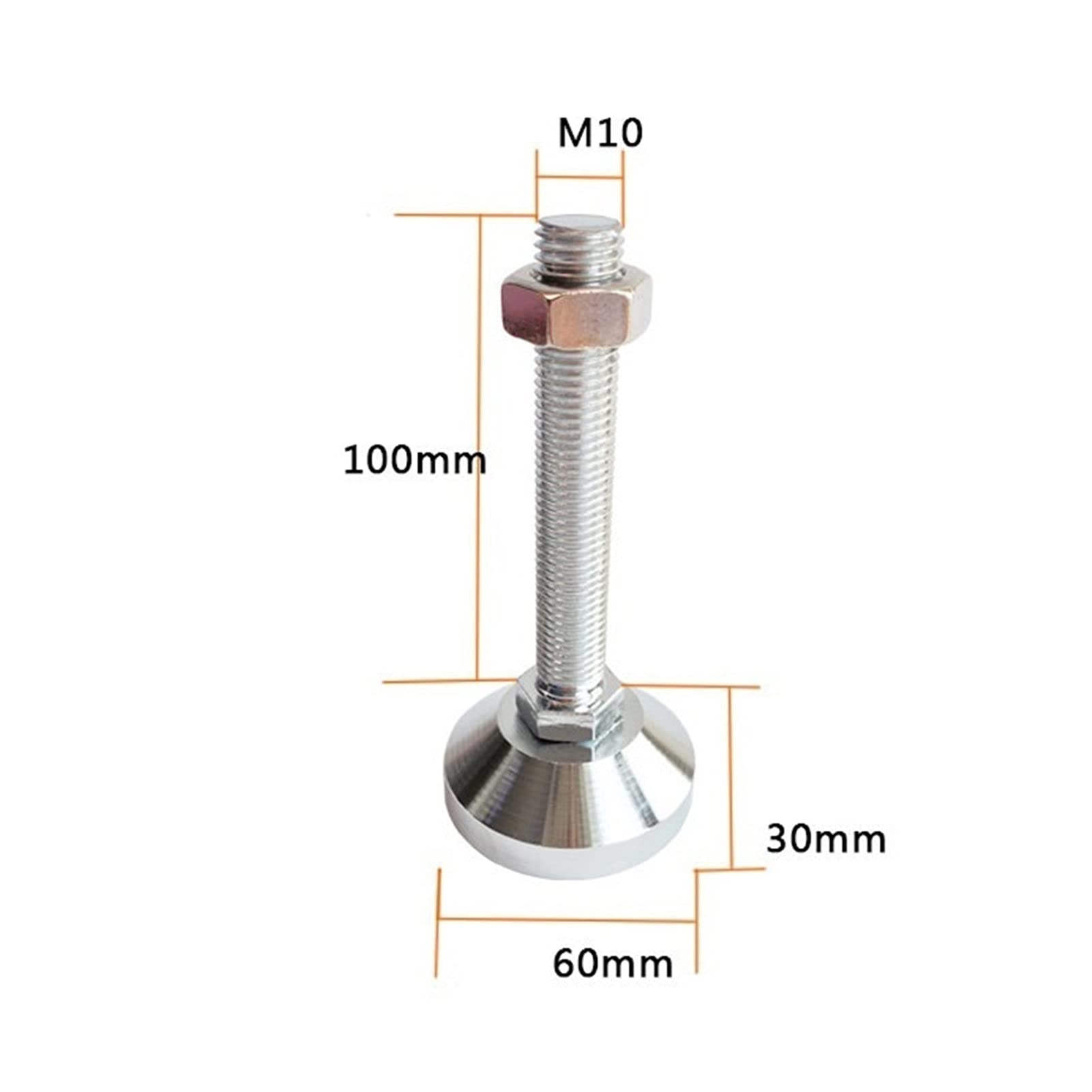 Patas niveladoras Pata niveladora ajustable de alta resistencia Pata niveladora de muebles con tornillo, enderezador de pie con rosca completa, riel nivelador de base de 60 mm, adecuado for máquinas,