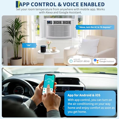 Image of 23200 BTU Smart WiFi Window AC with Heat, 4-in-1 Cool Heat Dehumidifier Fan Combo, App & Remote Control, Fits Large Bedroom Apartment Living Room Up to 1500 Sq. ft