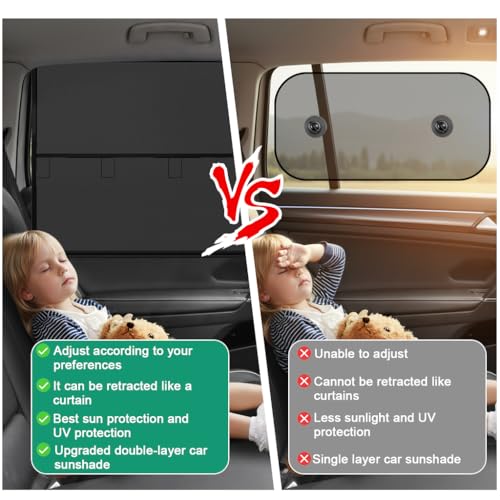 Image of STHIRA 4-Piece Car Sun Shades, Blackout Mesh UV Window Covers