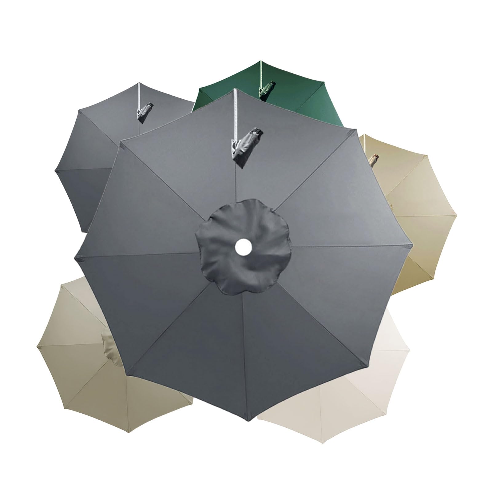 Kdqrmvv Gray Cantilever 3.5M Parasol Replacement Canopy 8 Arm For Patio Replacement Parasol Cover