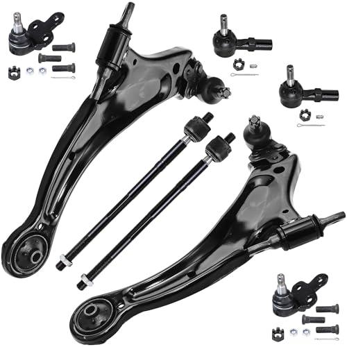 Image of Detroit Axle - Front End 8pc Suspension Kit for 98-04 Toyota Avalon, 99-03 Solara, 98-03 Sienna, 2 Lower Control Arms 4 Tie Rods 2 Lower Ball Joints 1998 1999 2000 2001 2002 2003 Replacement