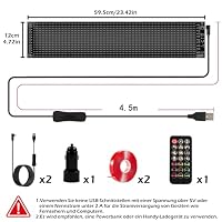Gemsaya 2 Stück Flexibler LED Anzeigetafel, 59.5 x 12 cm Programmierbare LED Laufschrift, Bluetooth Smart App LED-RGB-Panel, IP65 Wasserdicht für Fahrzeugfenster, Werbung, Home-Bar, Spielzimmer – Ansicht 2