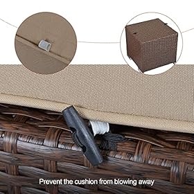 Green4ever Patio Outdoor Ottoman, 2 Pieces All Weather Wicker Rattan Furniture Ottoman Seat Footstool Footrest with…