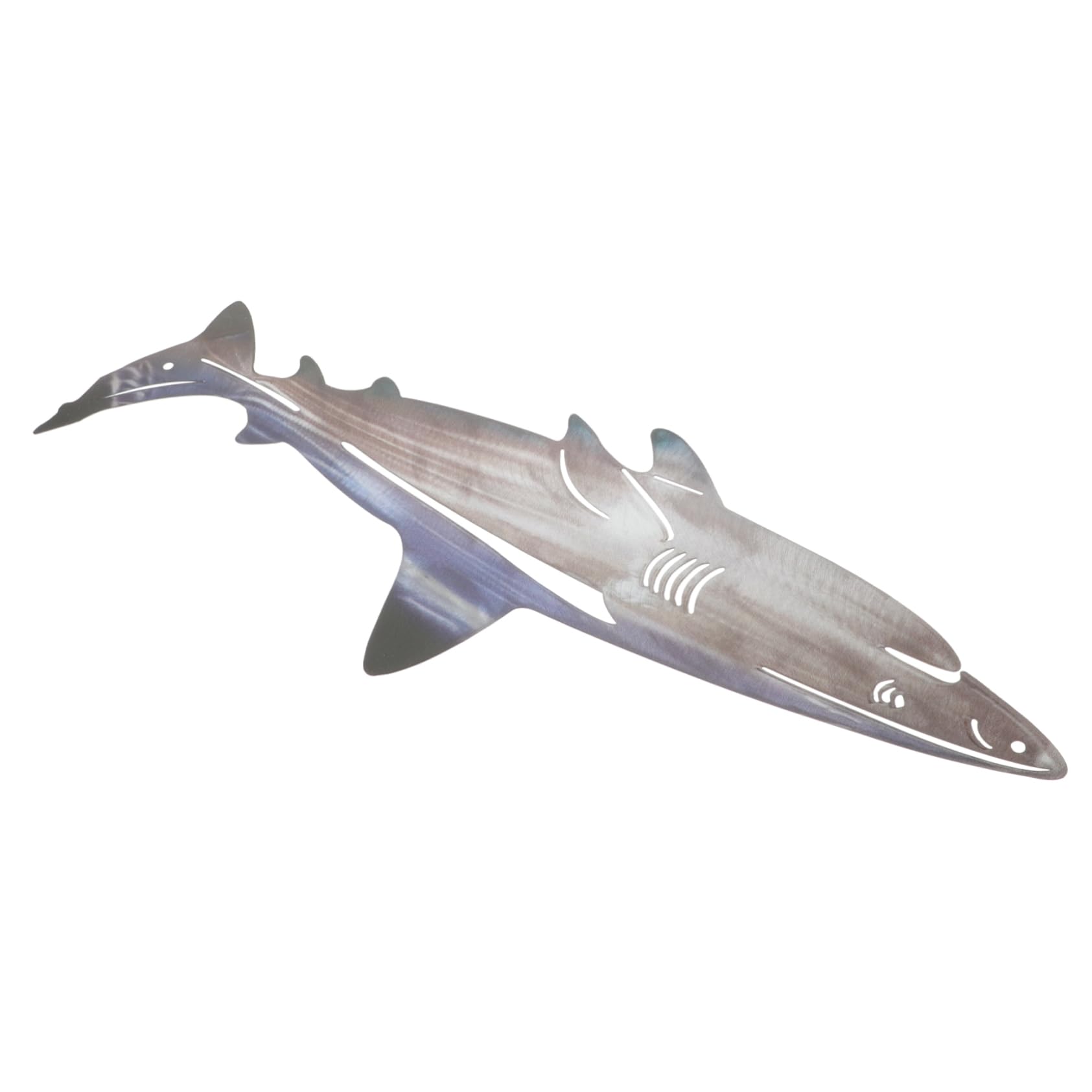 RORPOIR escultura de pared de pescado decoración de arte de tiburón ornamento emblemas decoración mural adorno de tiburón para el hogar delicado Acero inoxidable Hablar con descaro a Metal
