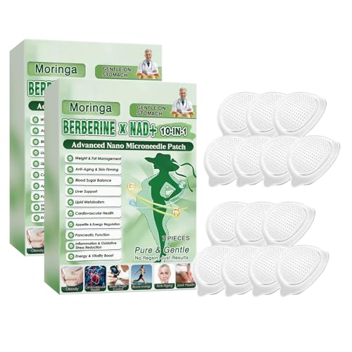 POSOJPIP 2PCS Moringa Berberine Patches 2026 Upgraded 10-in-1 Nano Microdarts Patch Natural Herbal Body Patch for Women & Men Suitable for All Skin Types