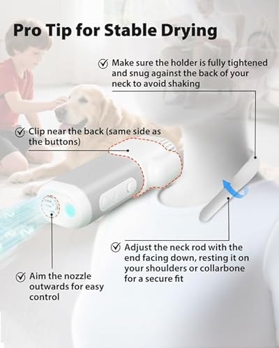 image for L&W BROS. Hands Free Dog Dryer – Powerful Neck Dryer for Pet Groomin