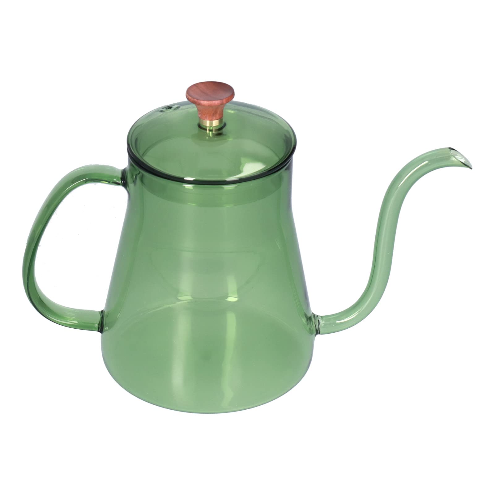 Bollitore per caffè Torvex, bollitore per caffè in vetro da 600 ml con ugello lungo, bollitore per tè da versare sopra per la preparazione della domestica (Verde)