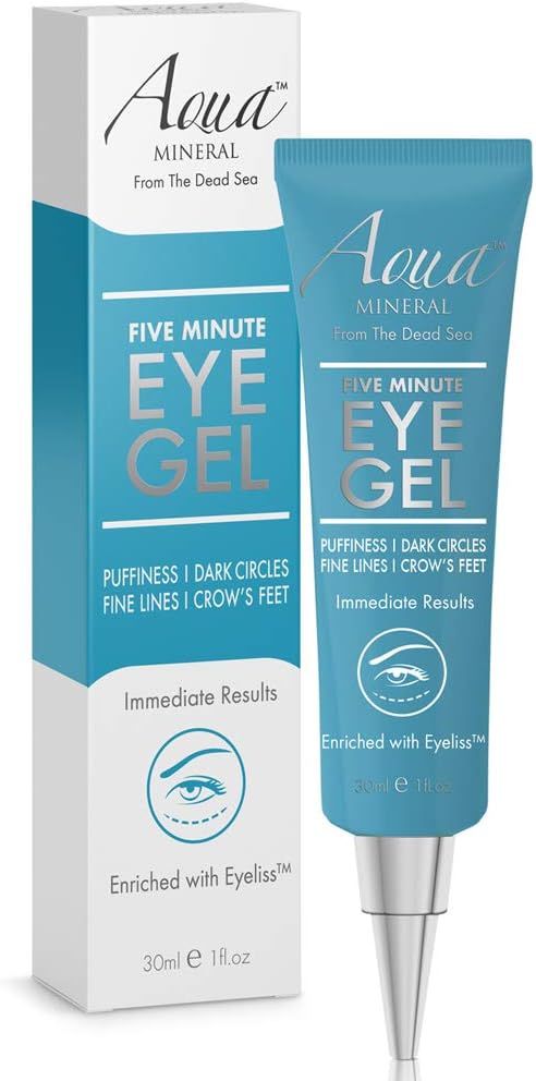 AquaMineral – Express Eye Contour Care against Puffiness and Wrinkles – Hyaluronic Acid, Green Tea Extract, Eyeliss – Paraben-free, Silicone, SLS, SLES, Petrolatum – 30ml